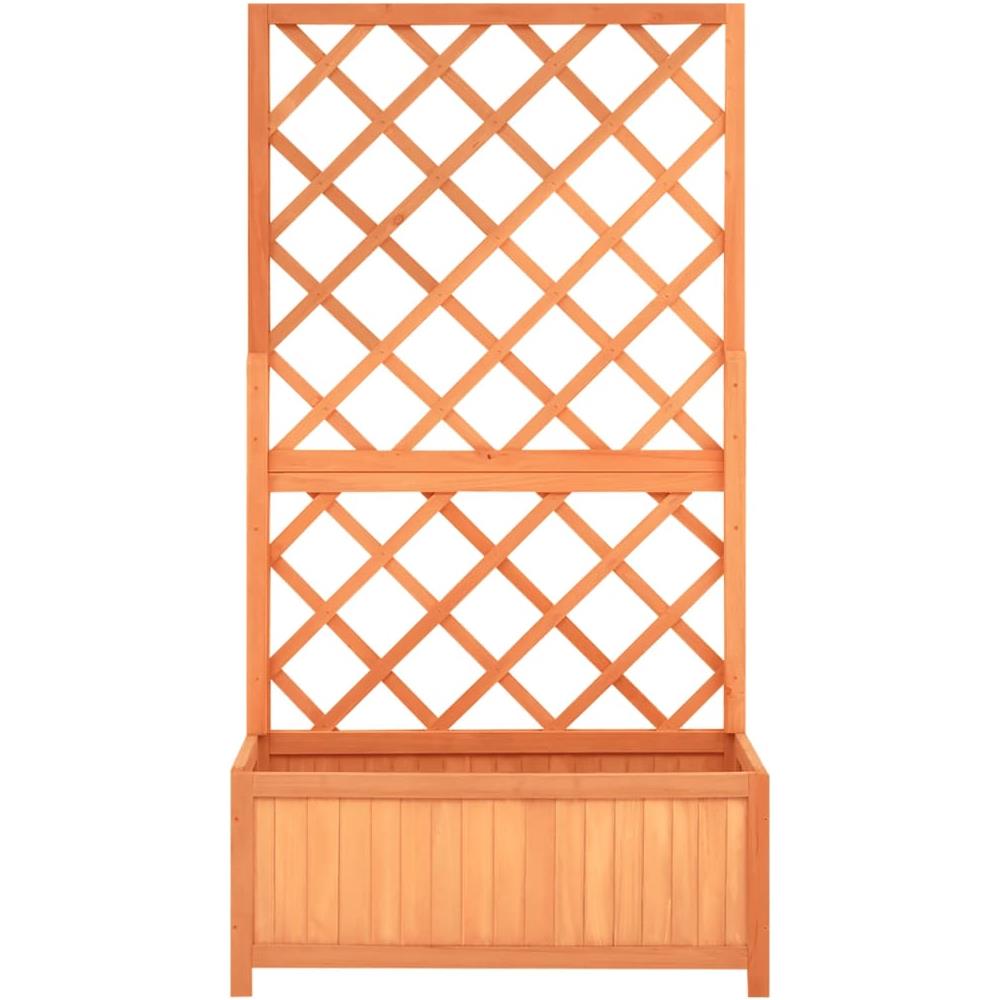 Fioriera con Traliccio Marrone 70x30x135cm in Massello di Abete - Foto 2