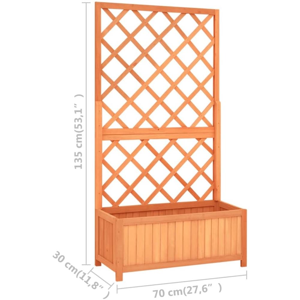 Fioriera con Traliccio Marrone 70x30x135cm in Massello di Abete - Foto 7
