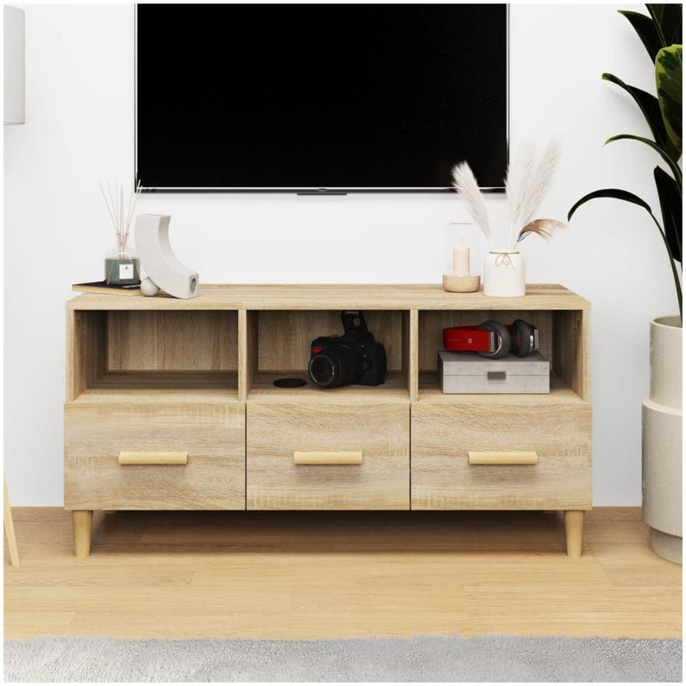 Mobile Porta Tv Rovere Sonoma 102x36x50 Cm Legno Multistrato - Foto 1