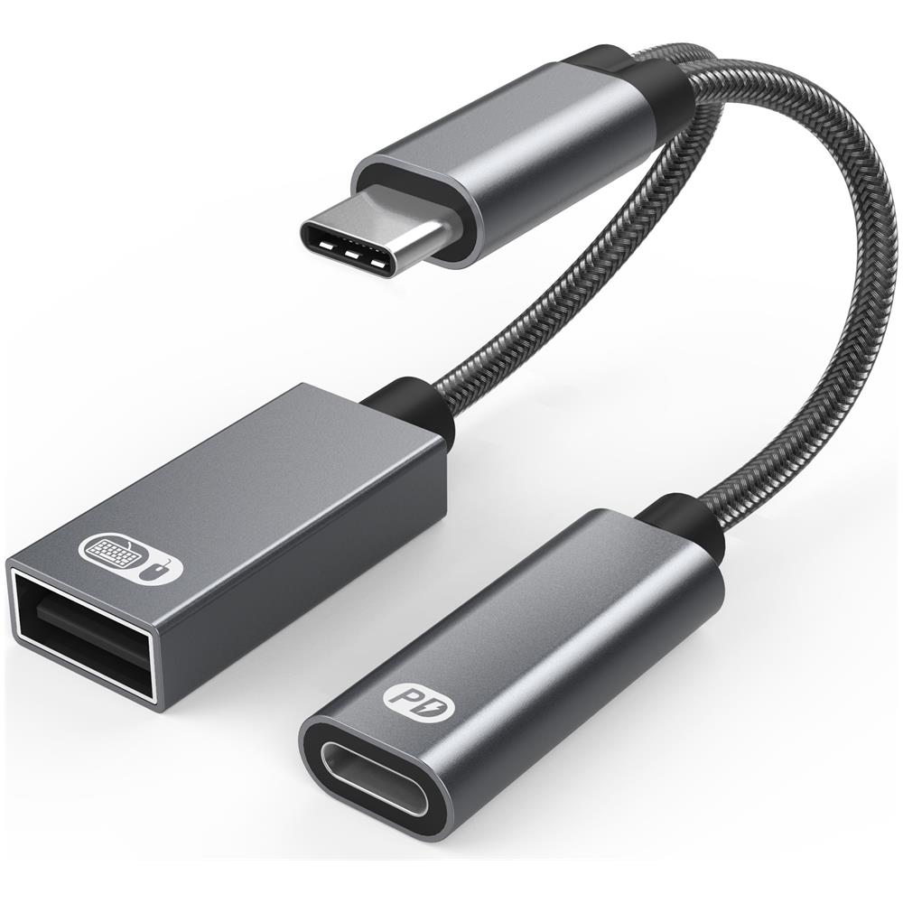 Usb-c Maschio A Usb Femmina + Presa Di Ricarica Usb-c Pd E Adattatore Otg Usb 2.0 - Foto 1
