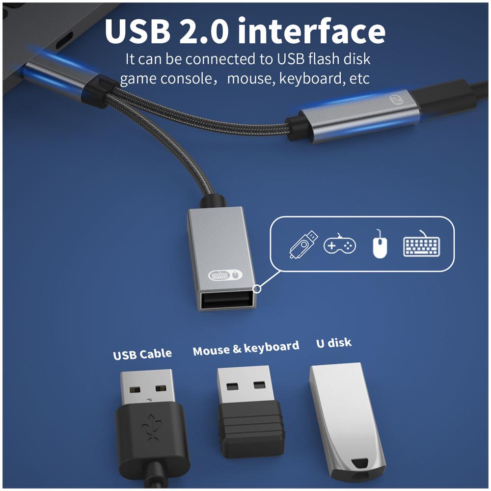 Usb-c Maschio A Usb Femmina + Presa Di Ricarica Usb-c Pd E Adattatore Otg Usb 2.0 - Foto 2