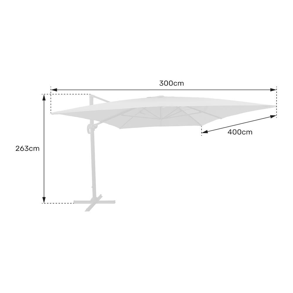 Ombrello Offset Molokai Rettangolare 3x4m Grigio + Copertura - Foto 2