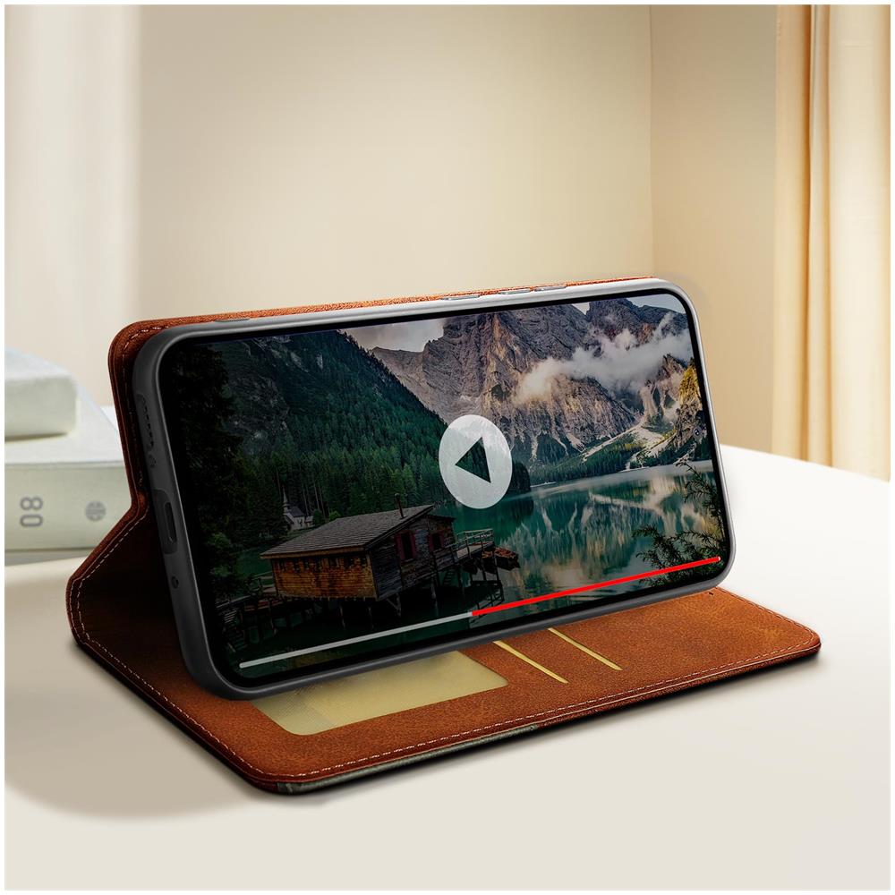 Custodia Per Samsung A54 5g Portacarte Design Prisma Collezione Geo Marrone - Foto 2