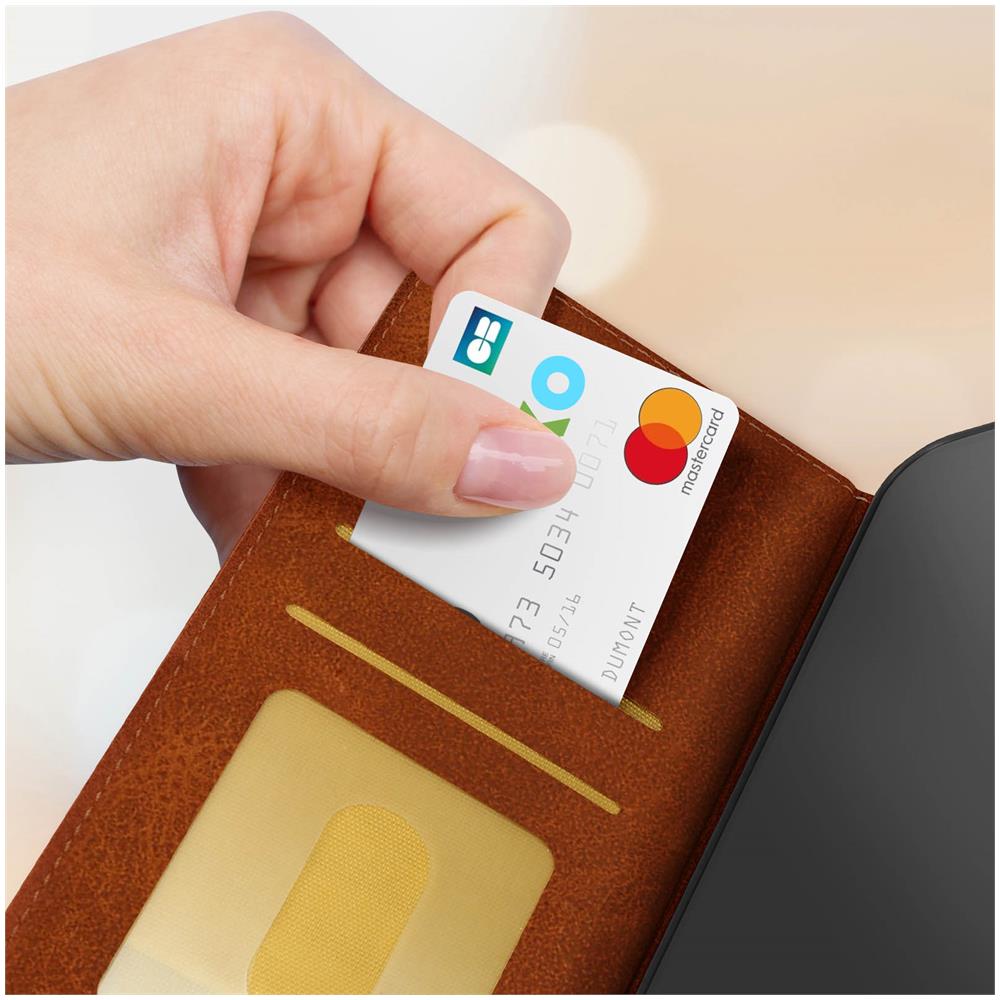 Custodia Per Samsung A54 5g Portacarte Design Prisma Collezione Geo Marrone - Foto 5