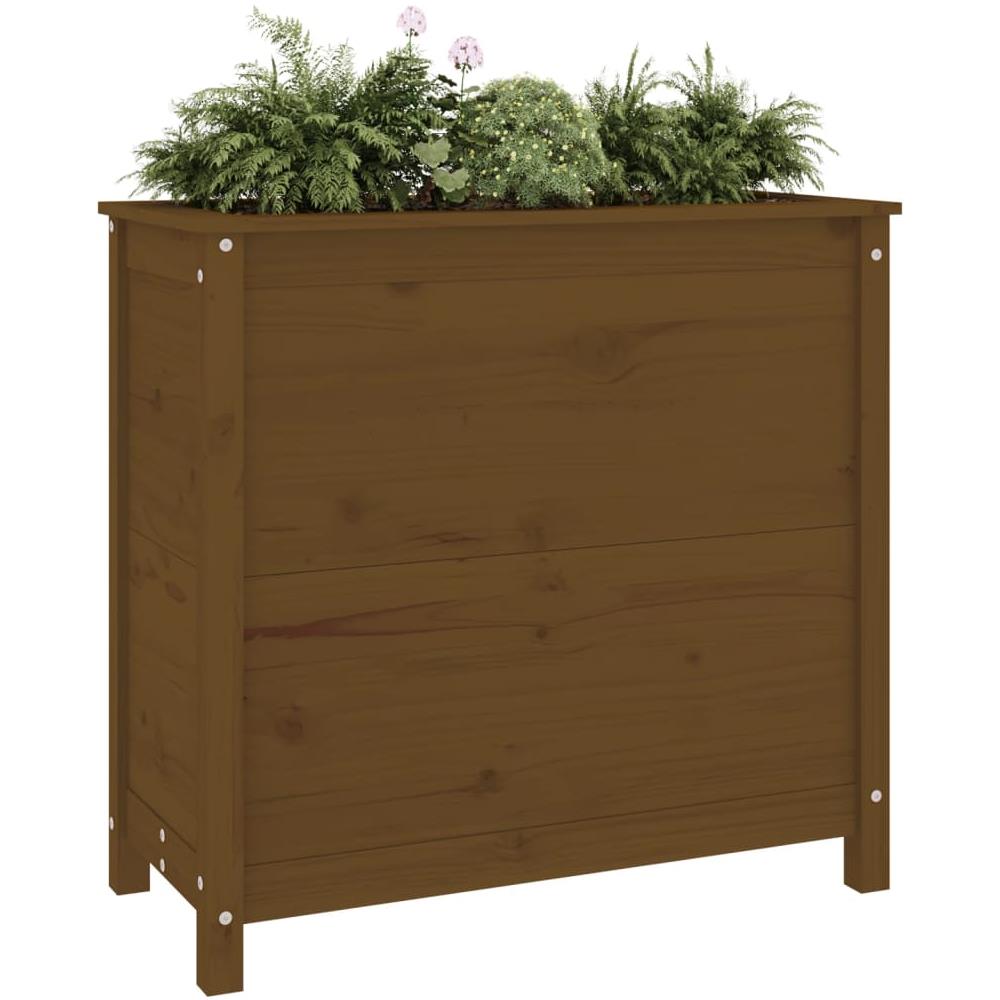 Fioriera Da Giardino Miele 82,5x40x78 Cm Legno Massello Di Pino - Foto 3