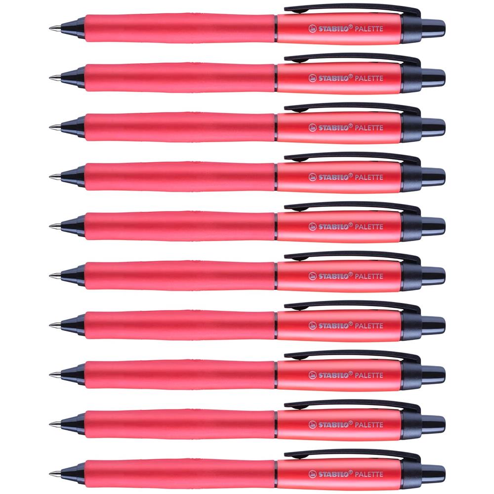 PALETTE - Penna Roller a Scatto - Tratto F (0,4 mm) - Confezione da 10 - Rosso - Foto 1