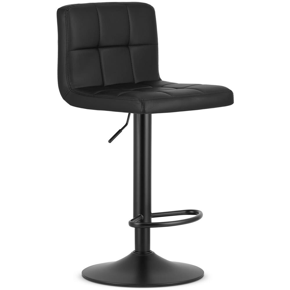 Sgabello girevole HAXU in ecopelle nera regolabile - Foto 1