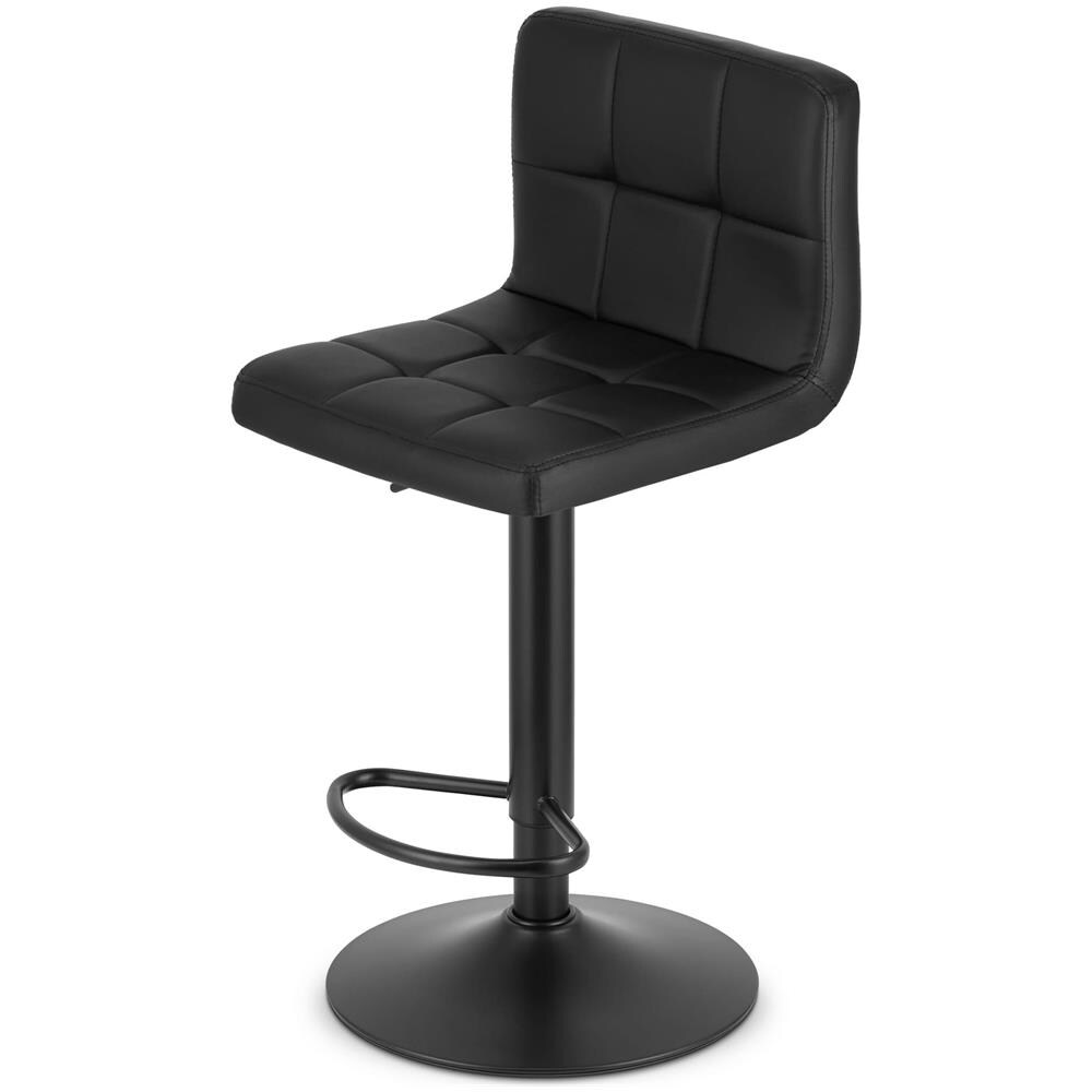 Sgabello girevole HAXU in ecopelle nera regolabile - Foto 6