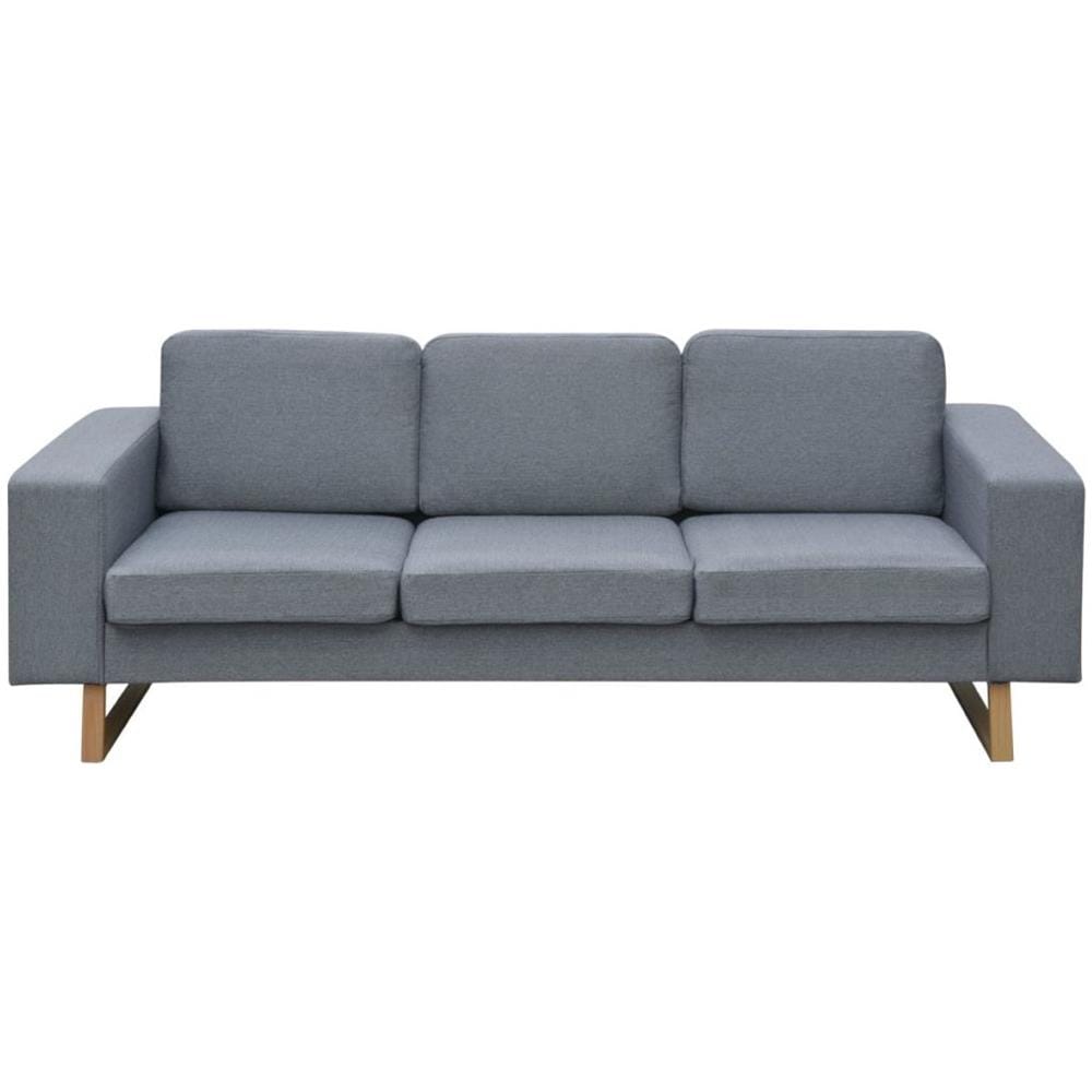 Divano A 3 Posti In Tessuto Grigio Chiaro - Foto 2