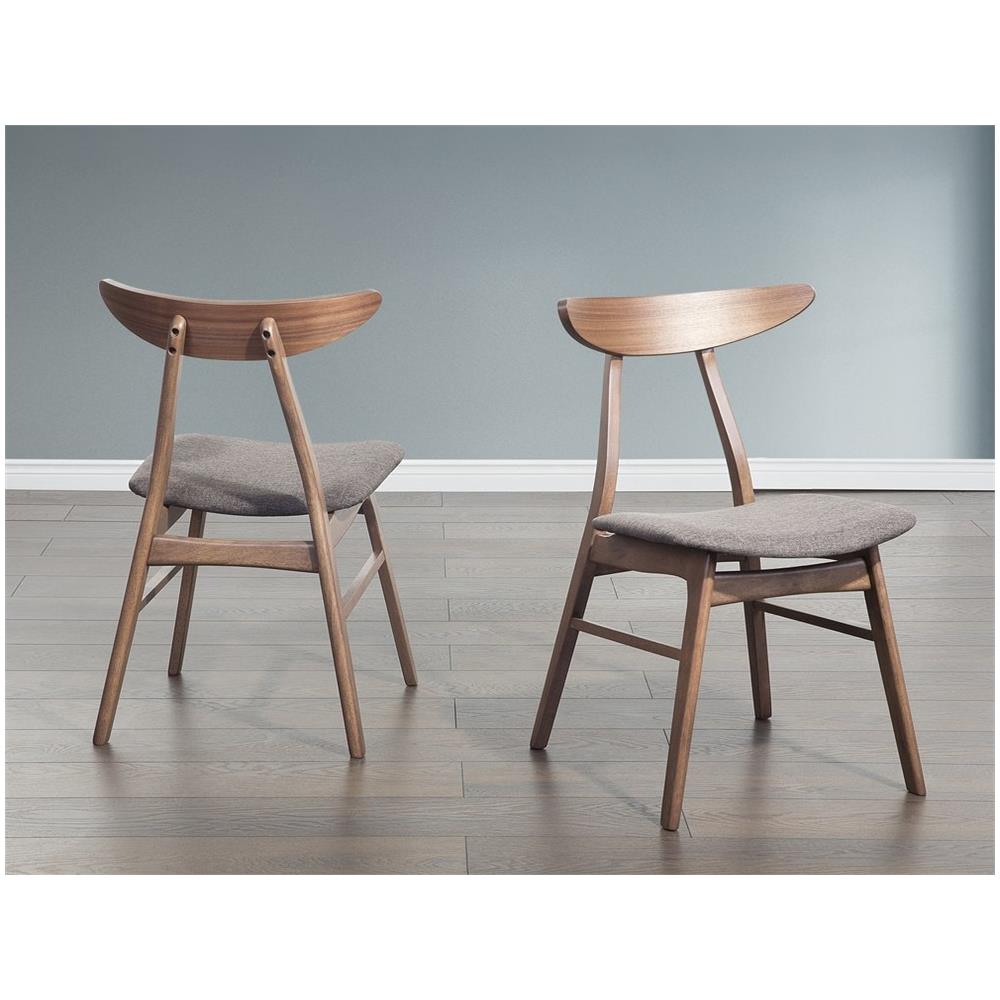 Set Di 2 Sedie Da Pranzo In Tessuto Grigio Scuro Lynn - Foto 2