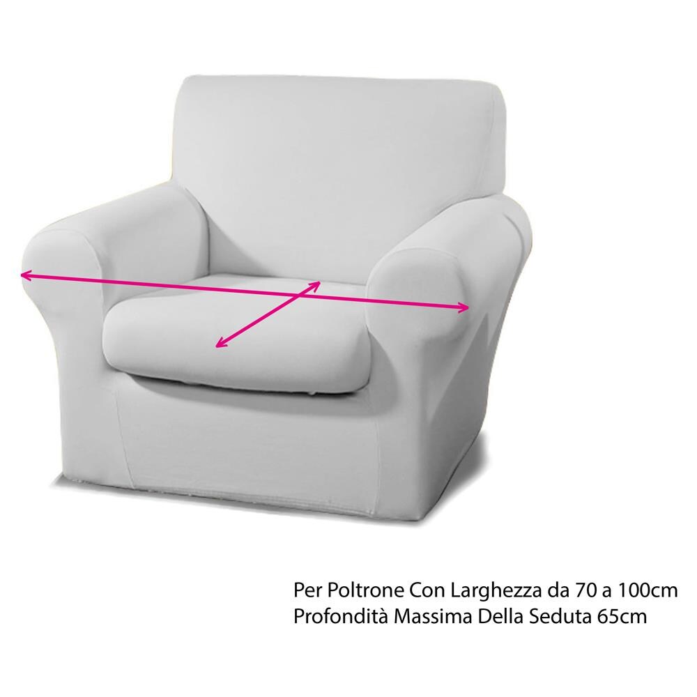 Copridivano E Copri Poltrona Antimacchia Sofà Elasticizzato Modello Magico Poltrona Grigio Scuro - Foto 2