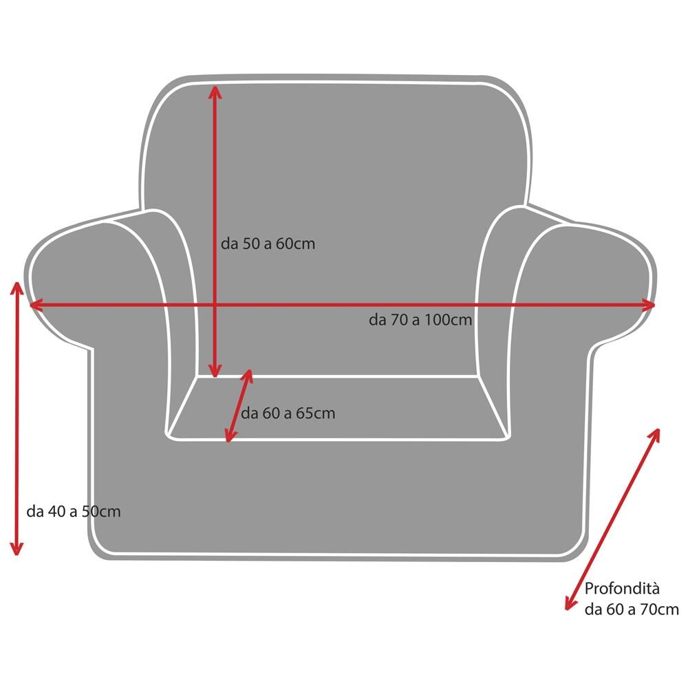 Copridivano E Copri Poltrona Antimacchia Sofà Elasticizzato Modello Magico Poltrona Grigio Scuro - Foto 6