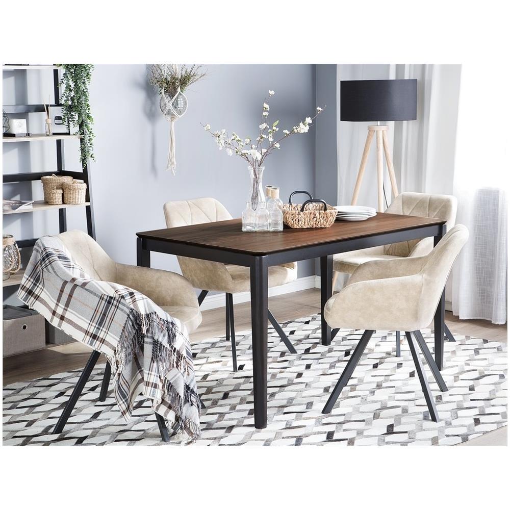 Tavolo Da Pranzo Rettangolare Color Marrone Scuro 135x80cm Cedar - Foto 2