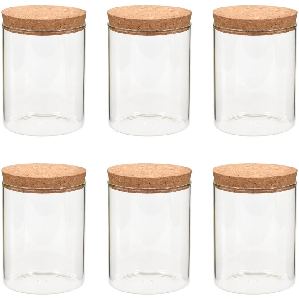 Barattoli In Vetro Con Coperchio In Sughero 6 Pz 650 Ml - Foto 2