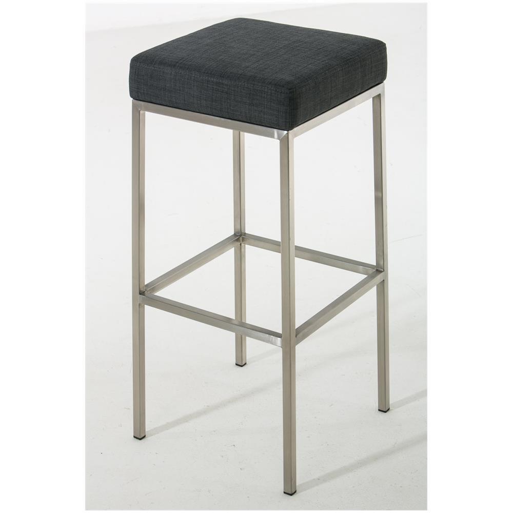Sgabello in acciaio inox MONTREAL B85 con fodera in stoffa, con 4 gambe, fino a 7colori a scelta, altezza della seduta 80 cm grigio scuro Telaio in acciaio inox - Foto 2
