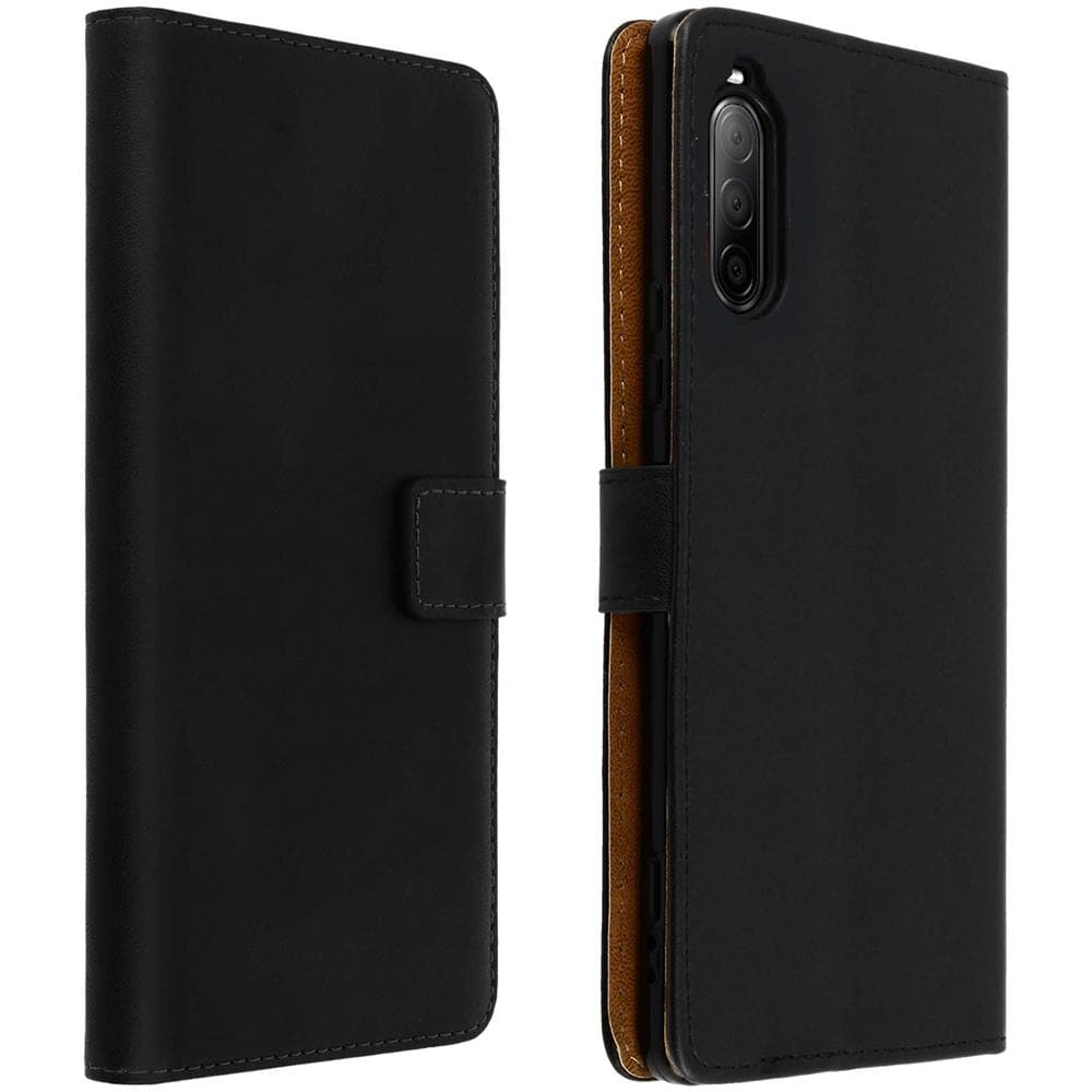 Custodia Sony Xperia 10 Ii Fodera Pelle Guscio Silicone Funzione Supporto Nera - Foto 1
