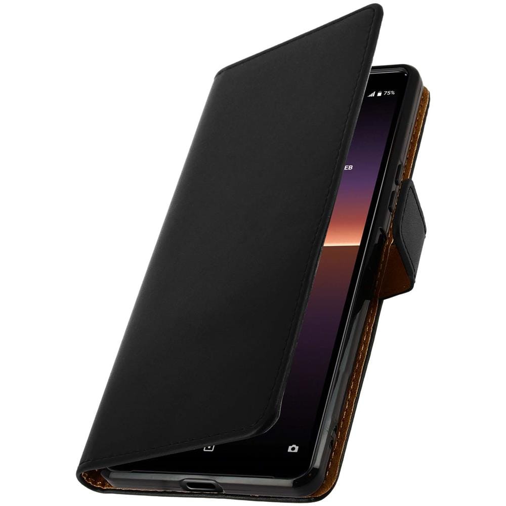 Custodia Sony Xperia 10 Ii Fodera Pelle Guscio Silicone Funzione Supporto Nera - Foto 5