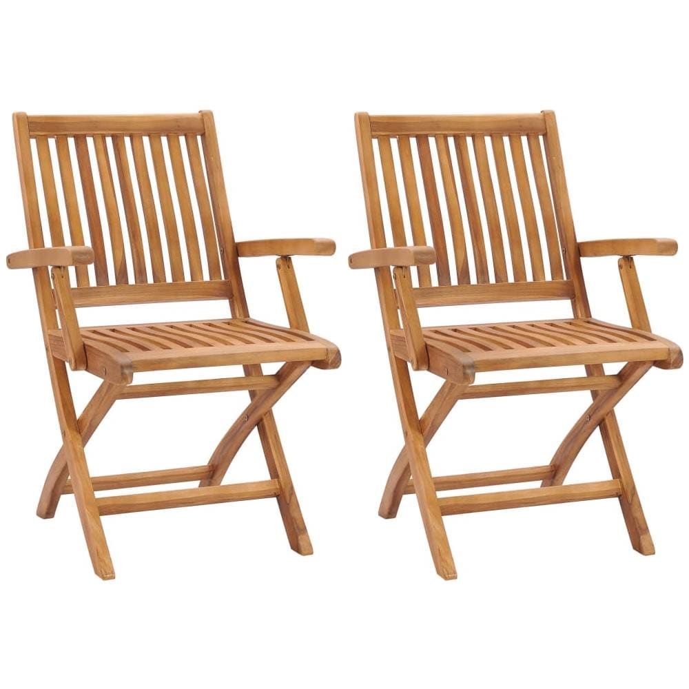 Sedie da Giardino Pieghevoli 2 pz in Legno Massello di Teak - Foto 1