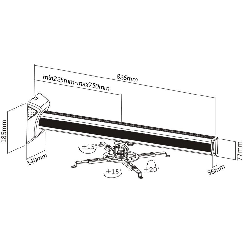 23139A Parete Nero supporto per proiettore - Foto 2