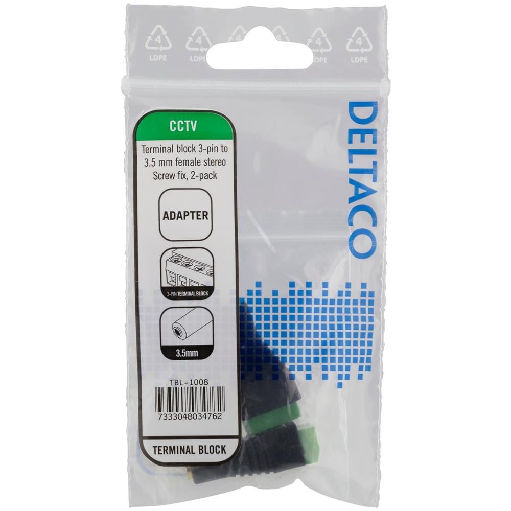 Morsettiera A Vite A 3 Poli Per 3,5 Mm, Confezione Da 2, Fissaggio A Vite, Femmina Da 3,5 Mm, P - Foto 2