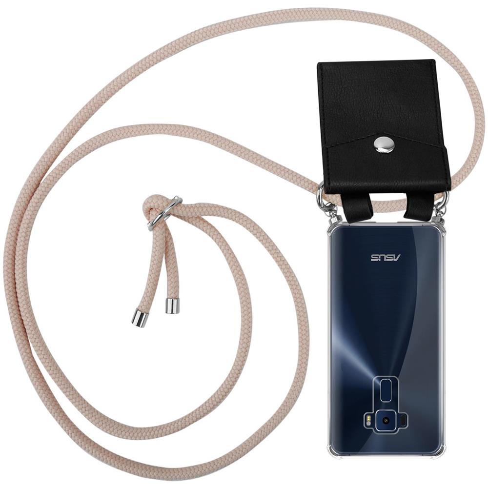Catena Di Telefoni Cellulari Compatibile Con Asus Zenfone 3 (5,2"" Zoll) In Or Rosato A Perla - Coperchio Protettivo In Silicone Con Anelli D'argento, Cinturino In Corda E Custodia Staccabile - Foto 1