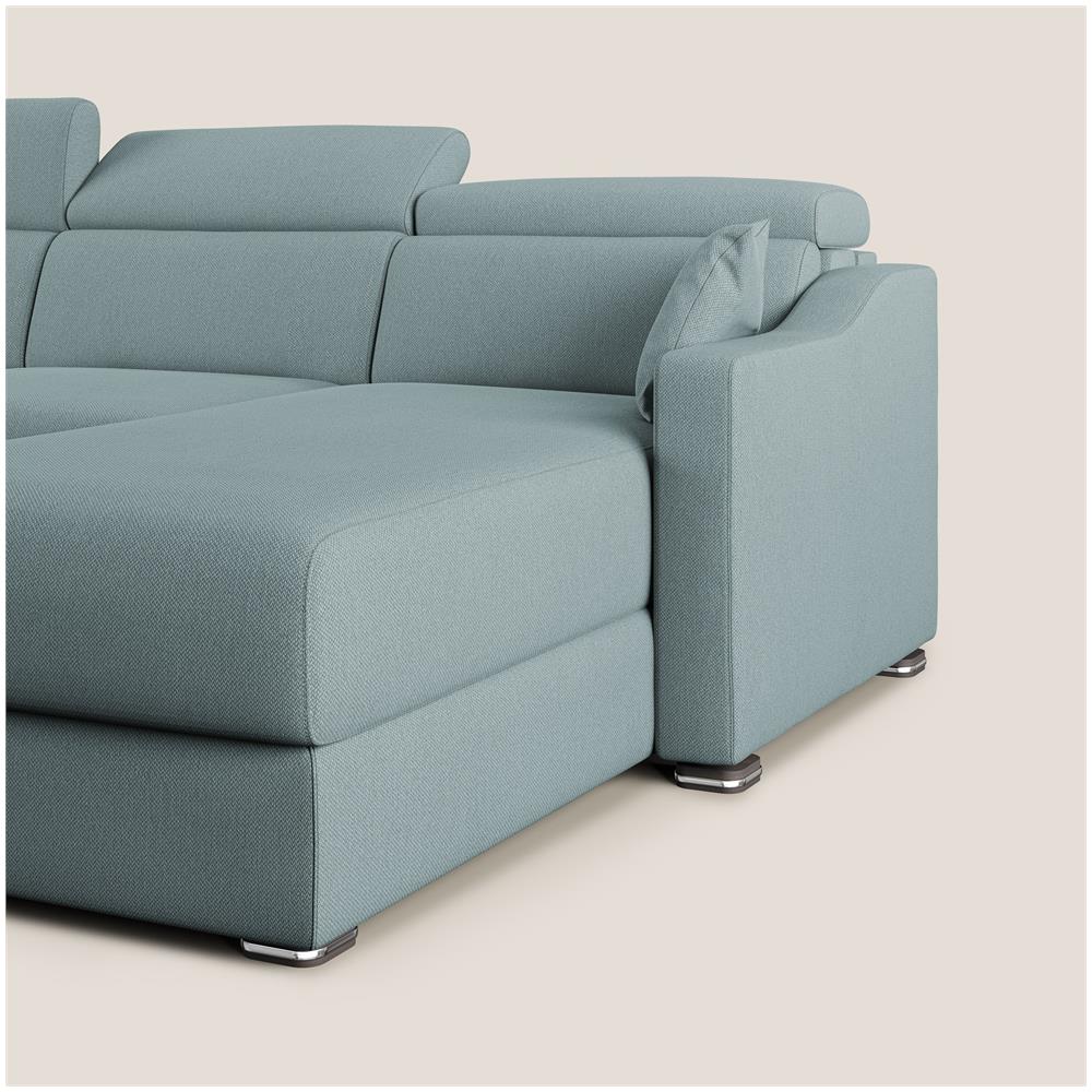 Amber Divano Letto Angolare In Tessuto Smacchiabile T05 Carta Da Zucchero 273 Cm Destro (mat. 140x197) - Foto 7