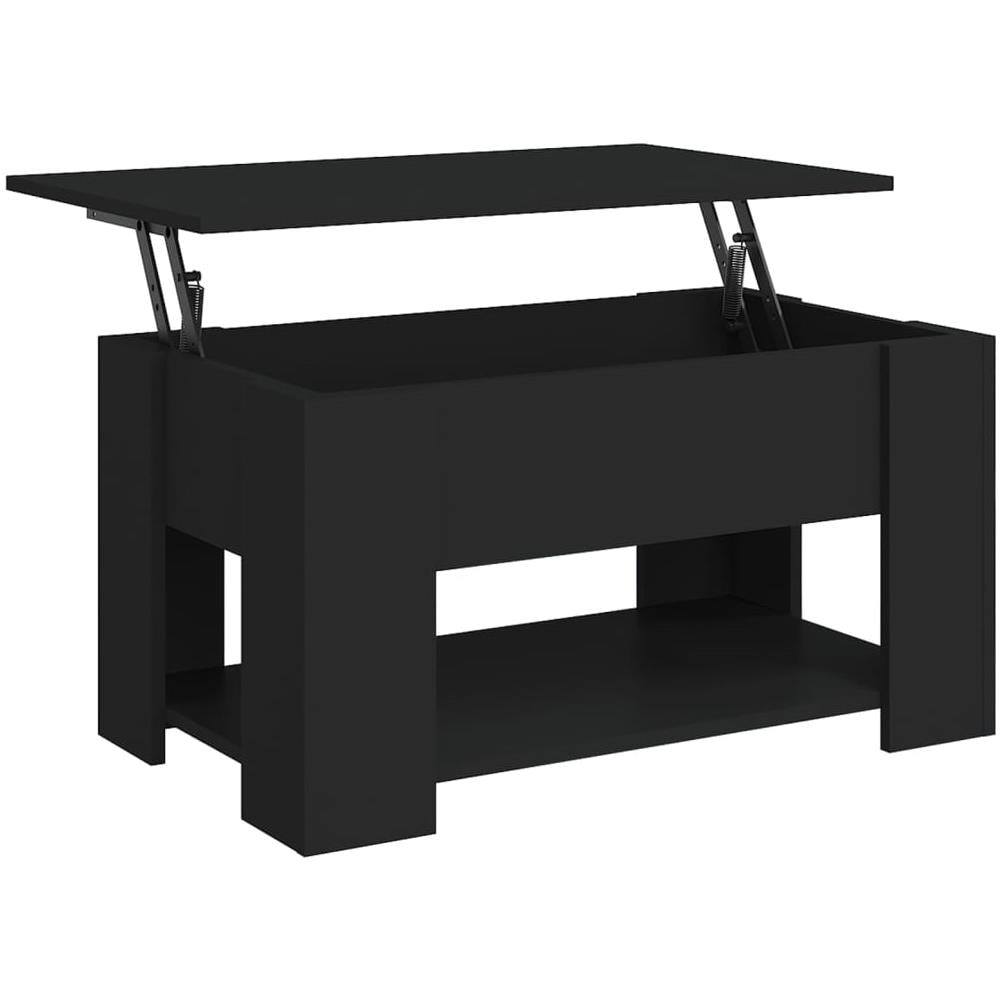 Tavolino Da Salotto Nero 79x49x41 Cm In Legno Multistrato - Foto 1