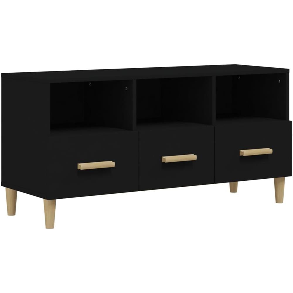 Mobile Porta Tv Nero 102x36x50 Cm In Legno Multistrato - Foto 2