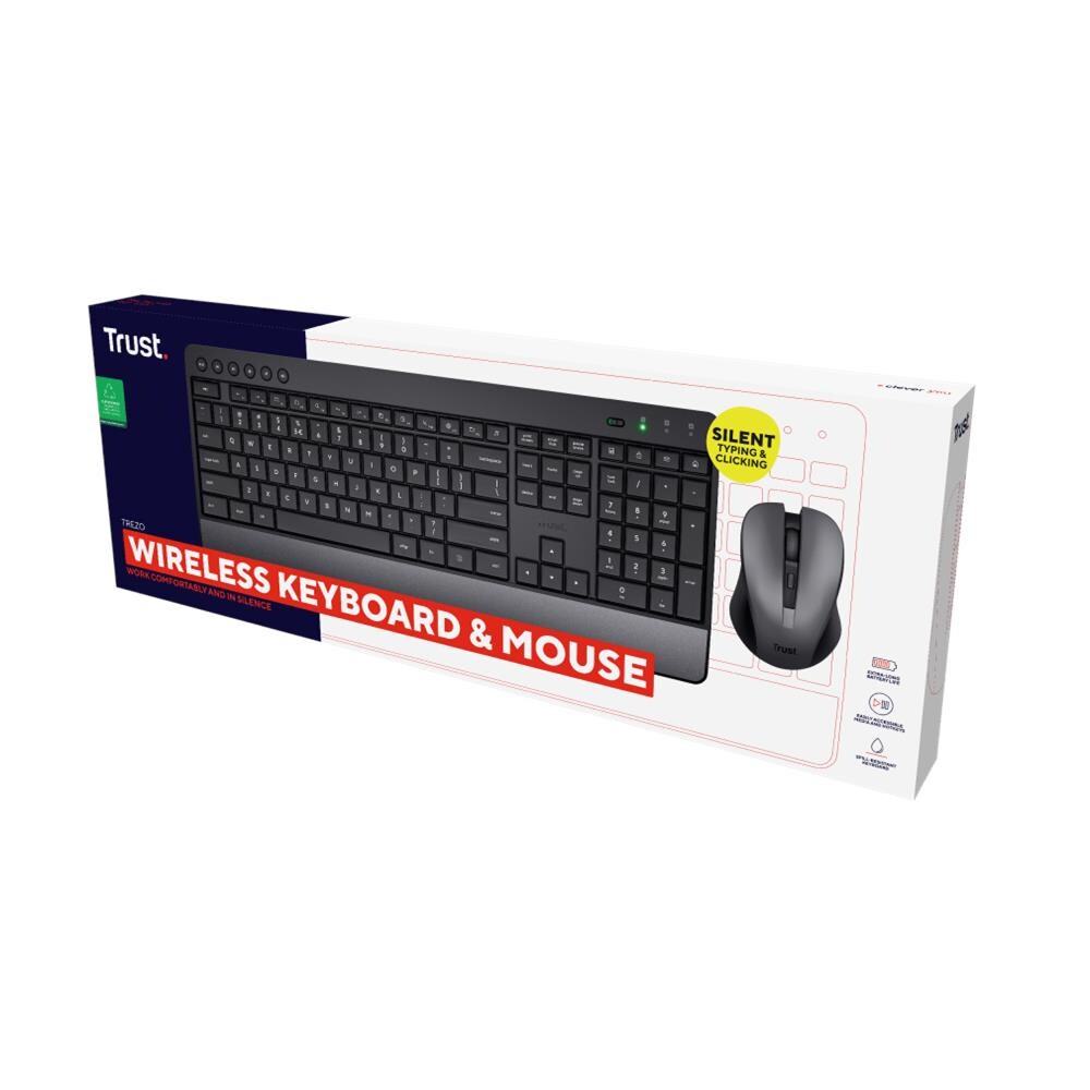 Trezo Kit Tastiera Wireless (Layout Italiano) + Mouse Wireless Ottico 2400 DPI Colore Nero - Foto 8