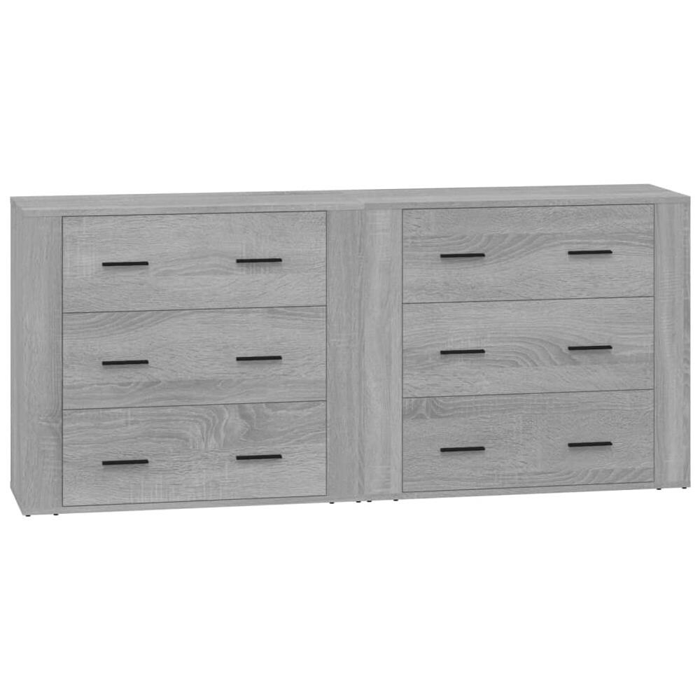Credenze 2 Pz Grigio Sonoma In Legno Multistrato - Foto 2