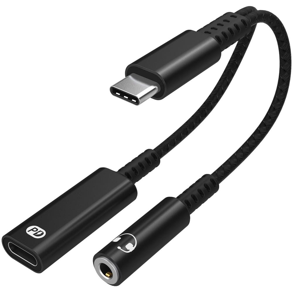 Adattatore Usb-c Per Cuffie Da 3,5 Mm E Caricabatterie Usb-c Black - Foto 1