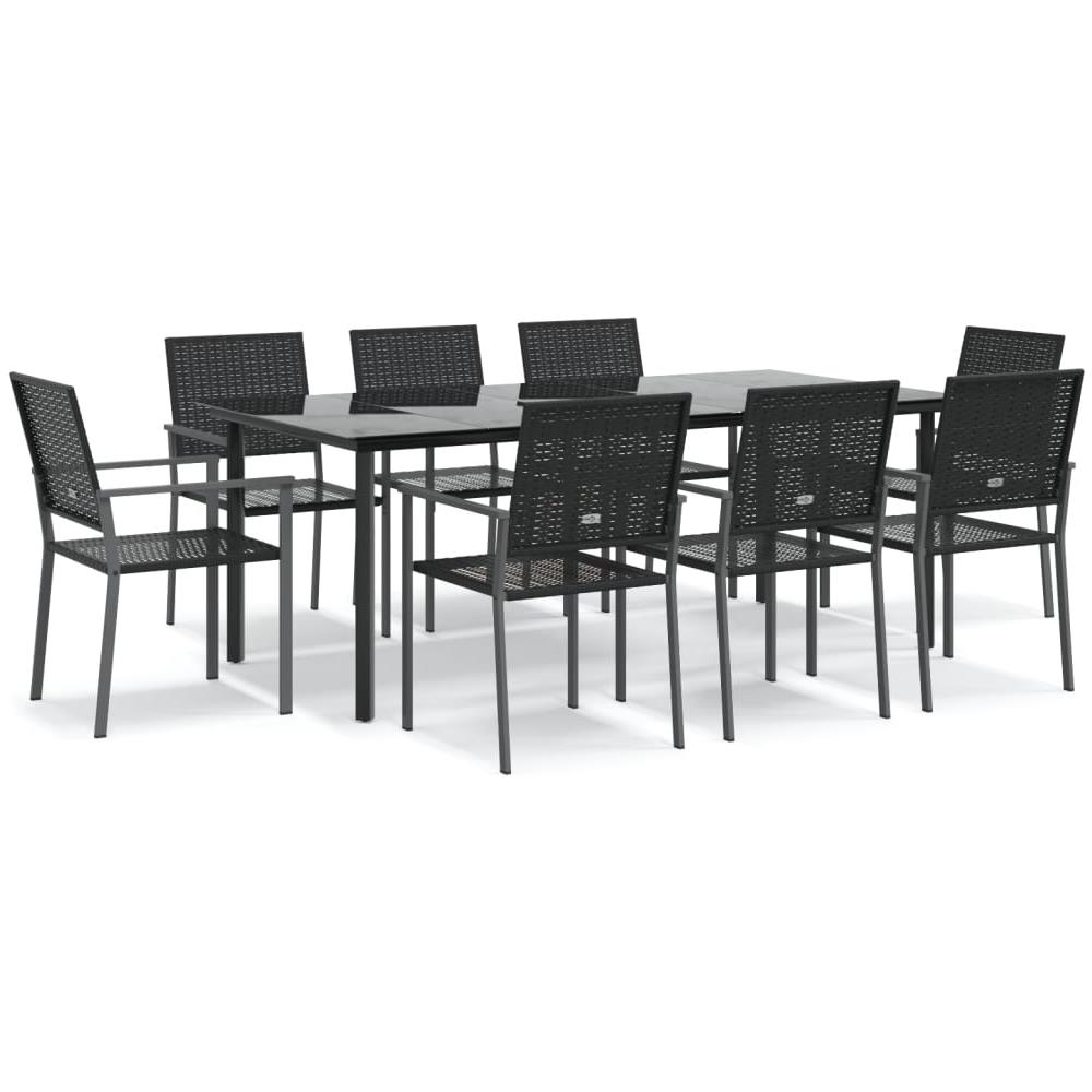 Set Da Pranzo Da Giardino 9 Pz In Polyrattan E Acciaio - Foto 2