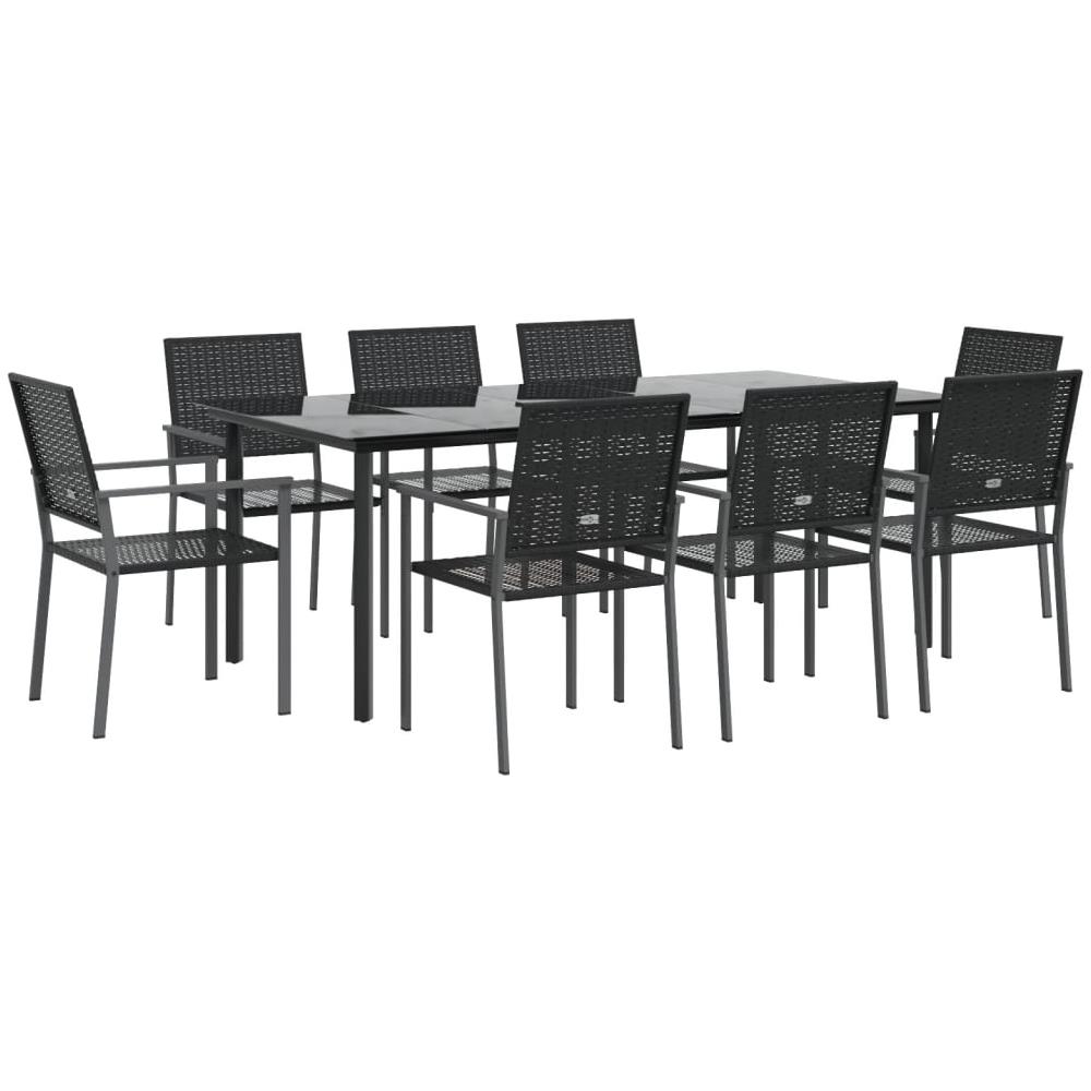 Set Da Pranzo Da Giardino 9 Pz In Polyrattan E Acciaio - Foto 3