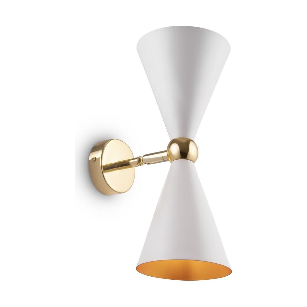 Applique Contemporanea Vesper Struttura E Diffusori In Metallo Bianco Oro 2 Luci - Foto 1
