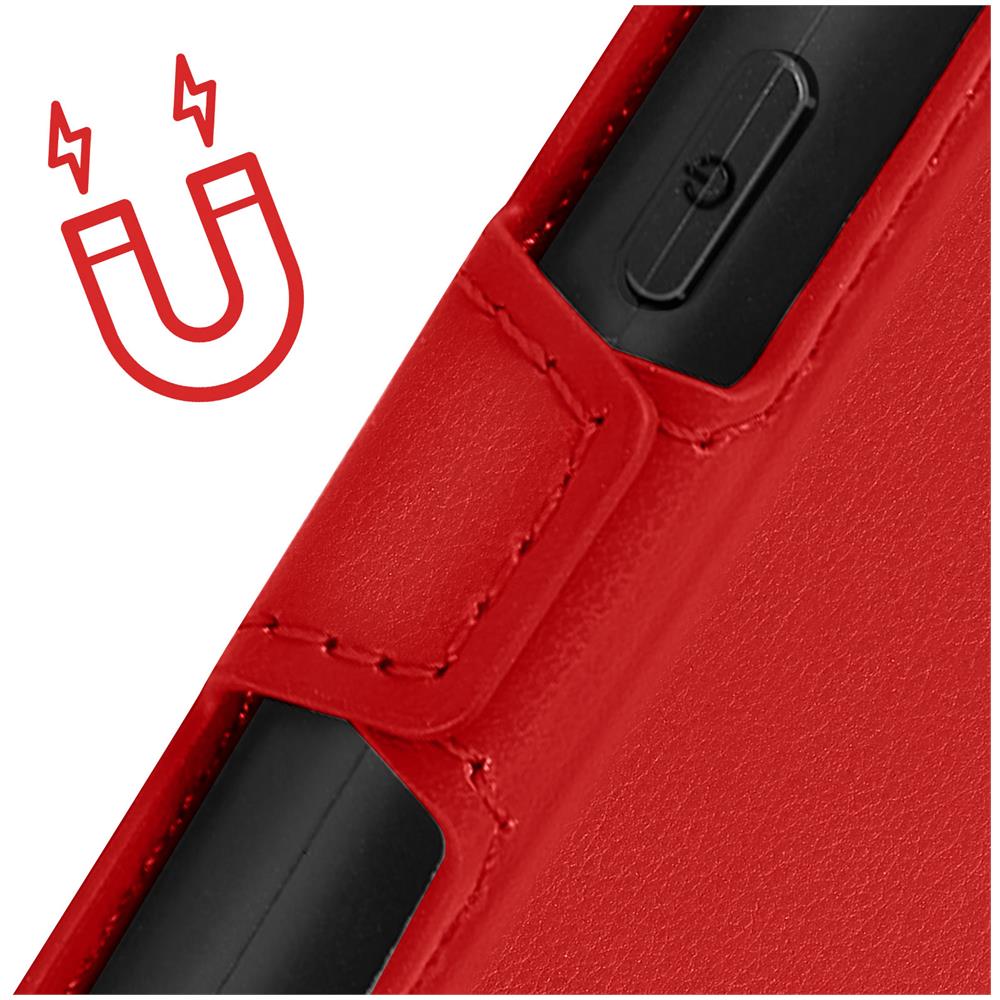 Custodia Per Samsung Galaxy A34 5g Doppia Finestra Supporto Video Rossa - Foto 2