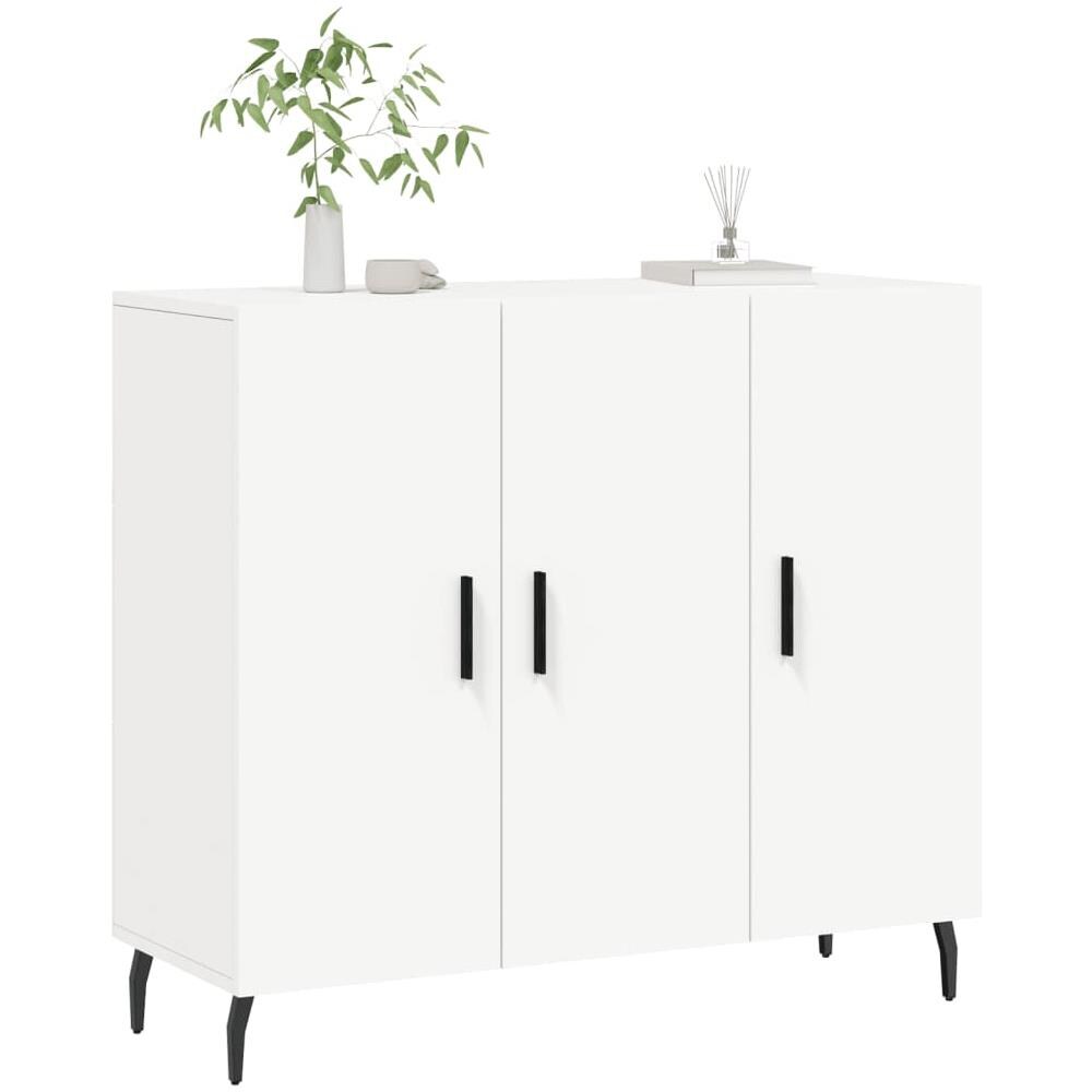Credenza Bianca 90x34x80 Cm In Legno Multistrato - Foto 3
