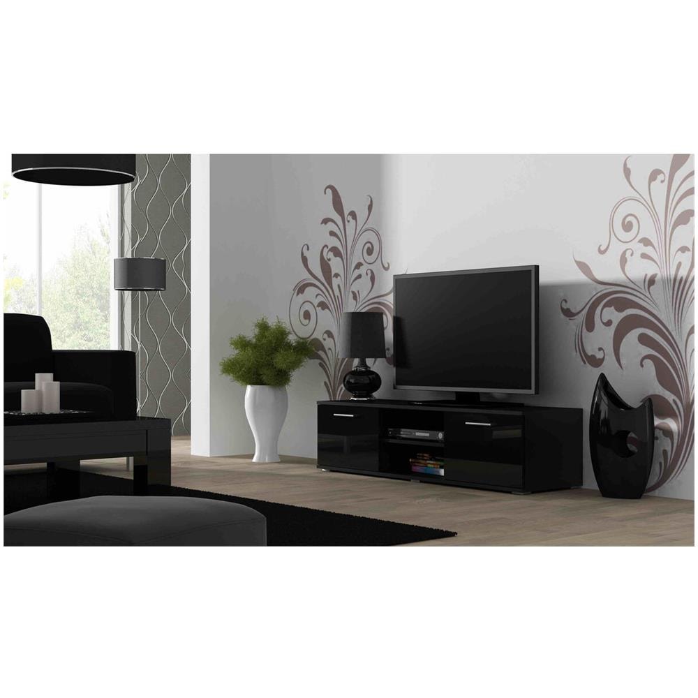 Tavolo Per Televisione Sohortv140cz /cz Nero Argentato 140 X 37 X 43 Cm - Foto 1