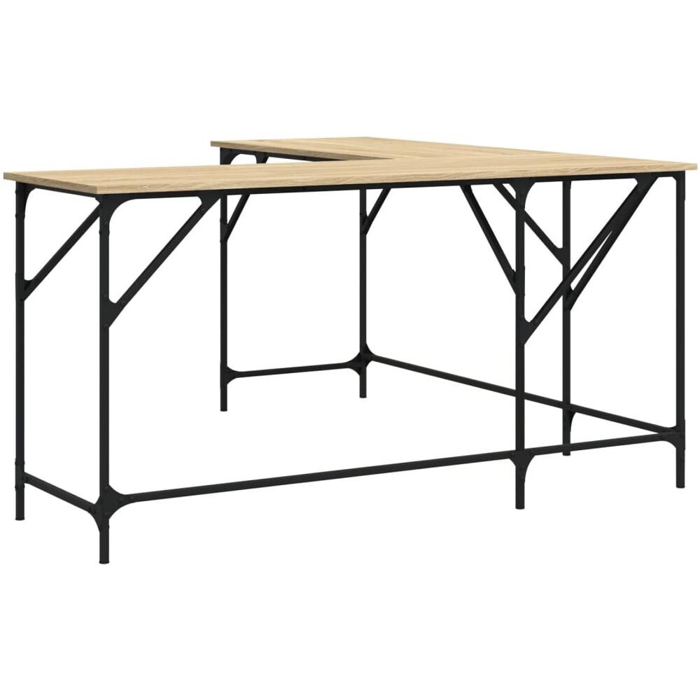 Scrivania Rovere Sonoma 149x149x75 Cm In Legno Multistrato - Foto 2