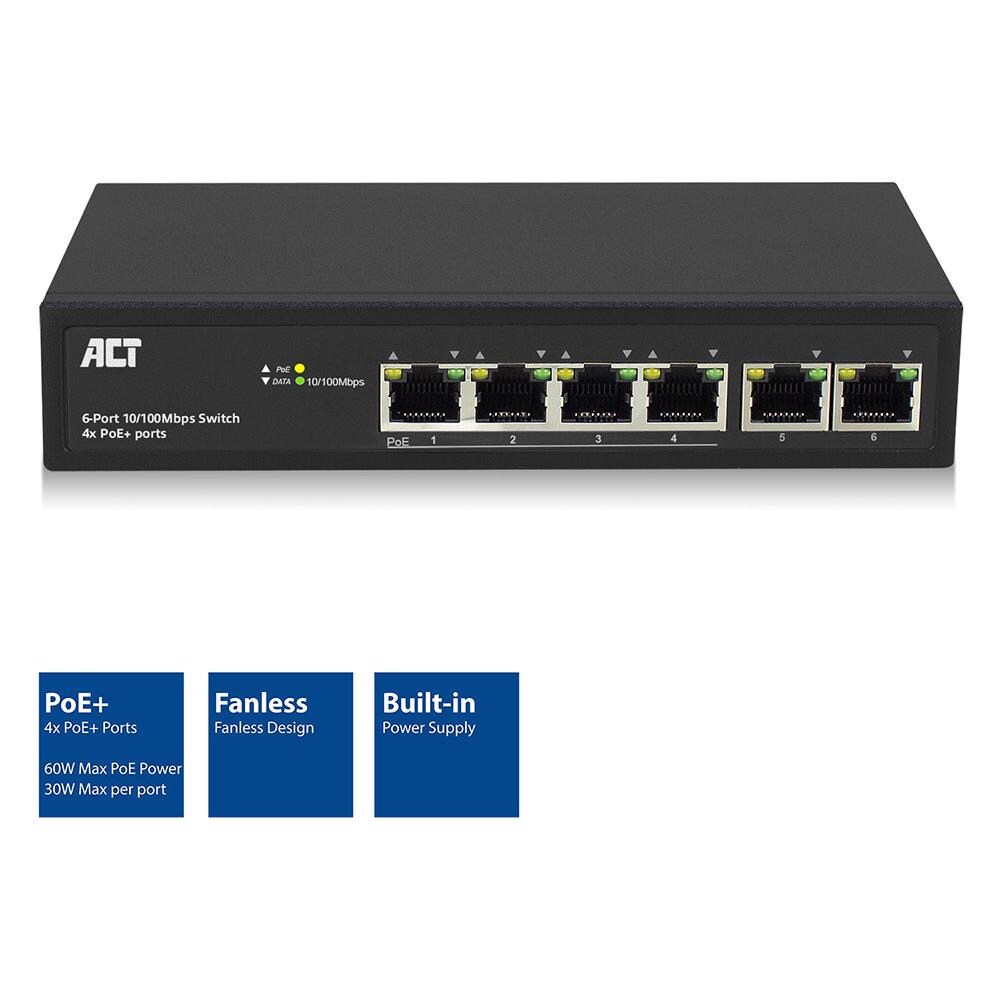 AC4430 switch di rete Non gestito Fast Ethernet (10/100) Supporto Power over Ethernet (PoE) Nero - Foto 2