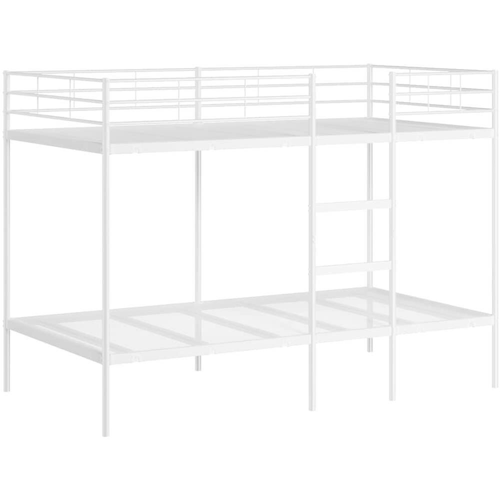 Letto a Castello senza Materasso Bianco 100x200 cm in Acciaio - Foto 1