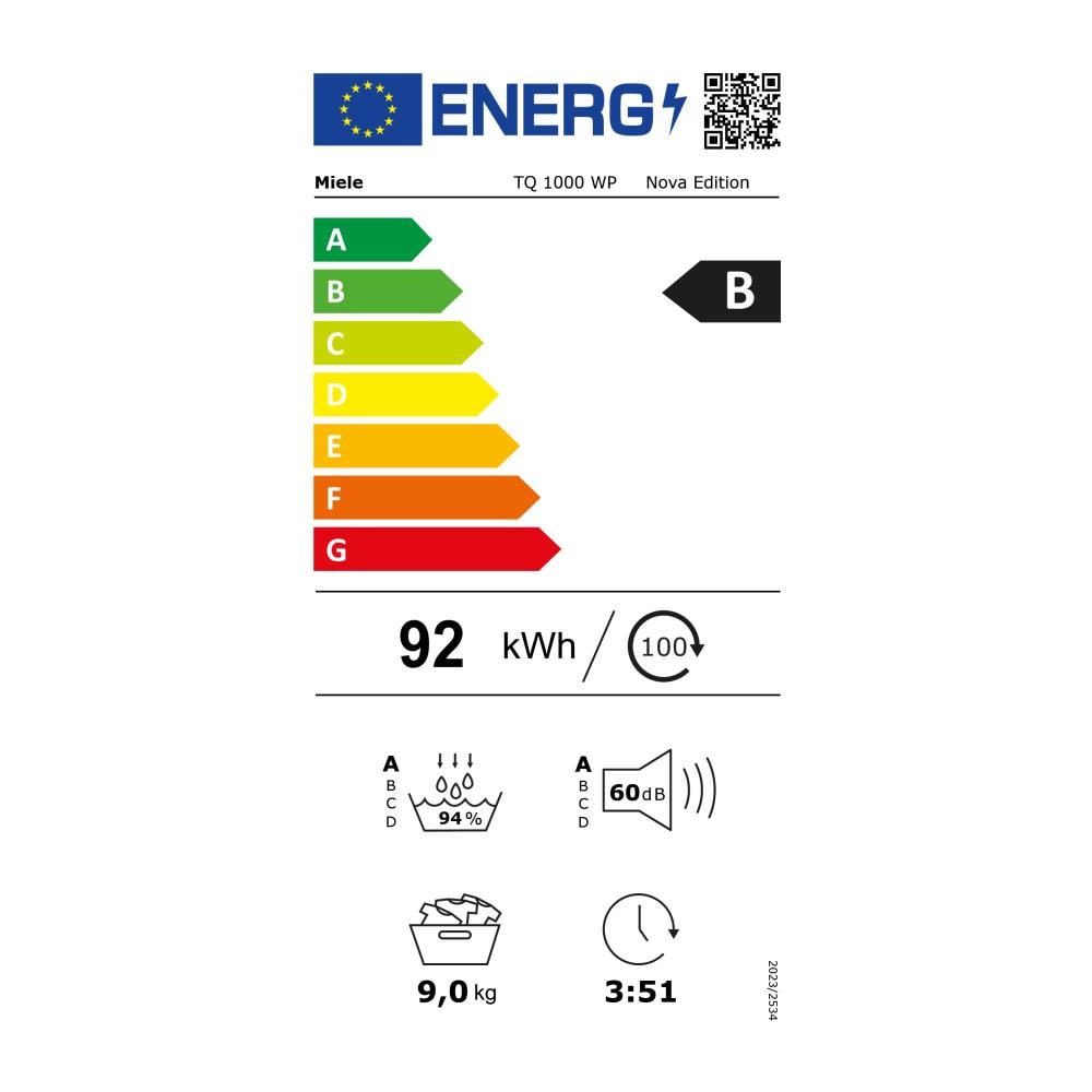 TQ1000WP Nova Edition asciugatrice Libera installazione Caricamento frontale 9 kg A+++ Bianco - Foto 2