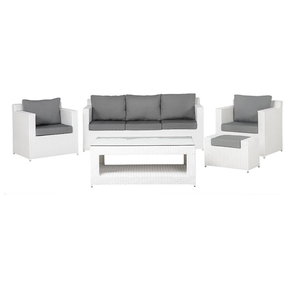 Set Da Giardino In Rattan Bianco Roma - Foto 1