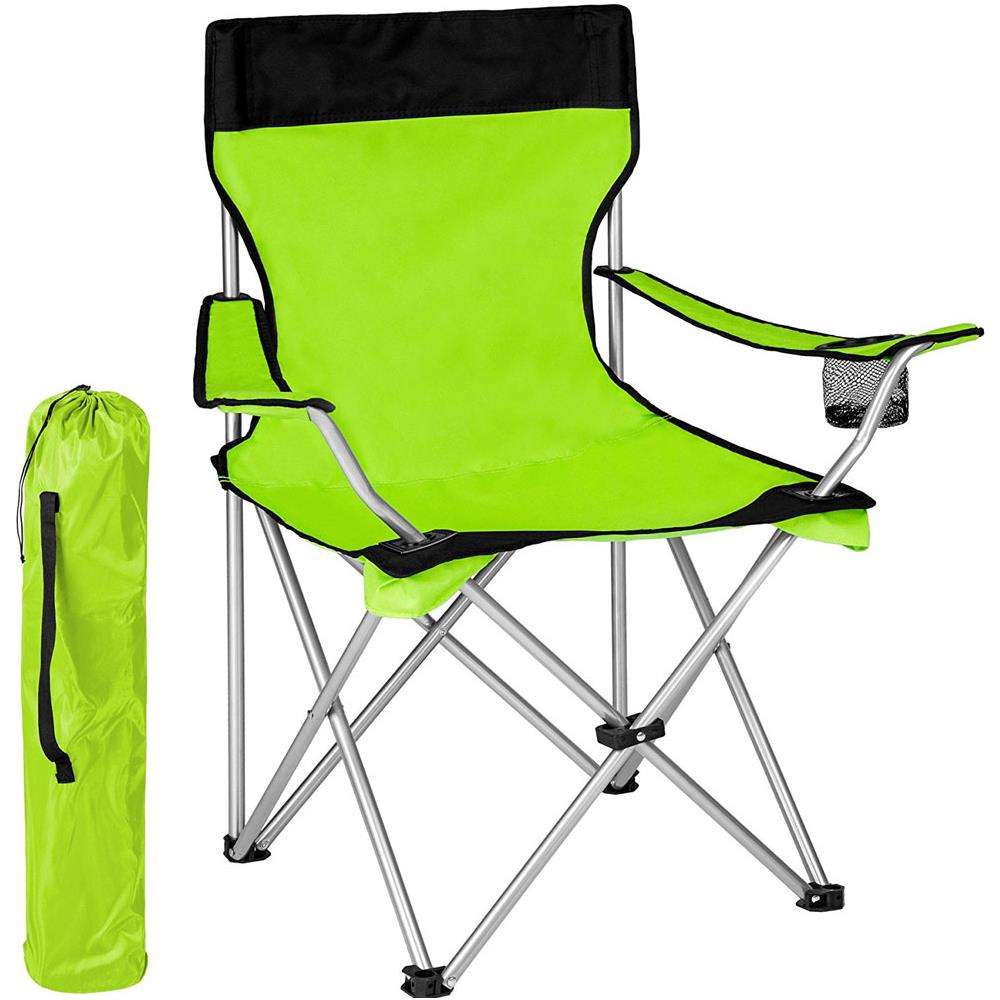 Sedia Pieghevole Da Campeggio Con Borsa Camping Sedia Spiaggia Da Esterno Verde - Foto 1