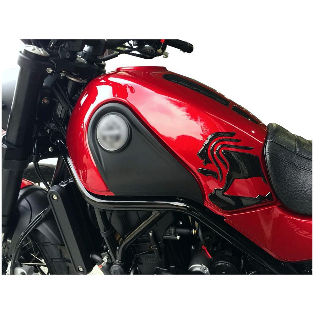 Benelli Leoncino 500 2017-18 Adesivi Resinati Protezioni Laterali Serbatoio - Nero - Foto 2