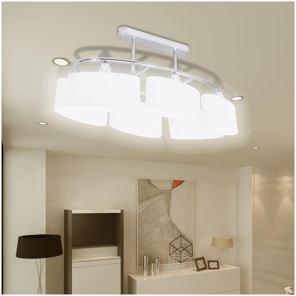 Lampade Da Soffitto Ellissoidali 4 Pz Paralume In Vetro E14 - Foto 1