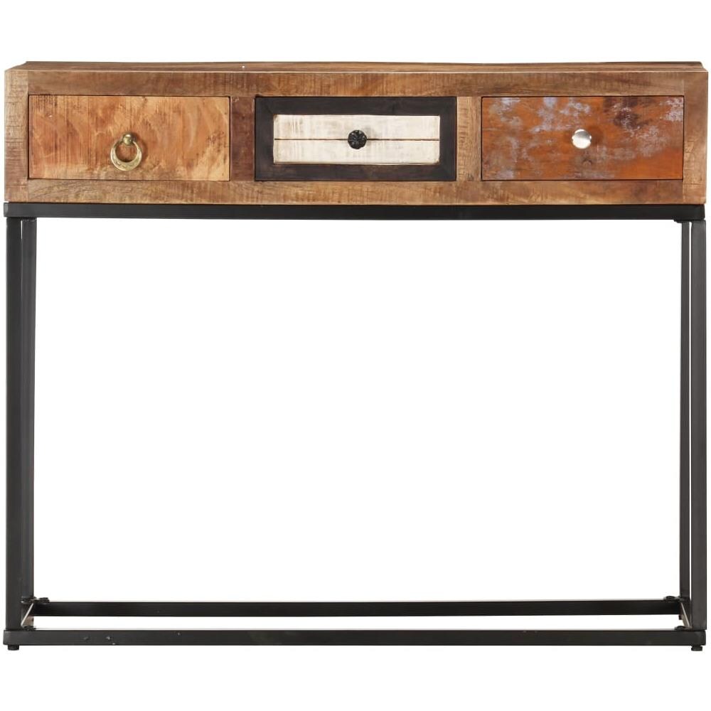 Tavolo Consolle Oro 90x30x75 Cm In Legno Massello Di Recupero - Foto 2