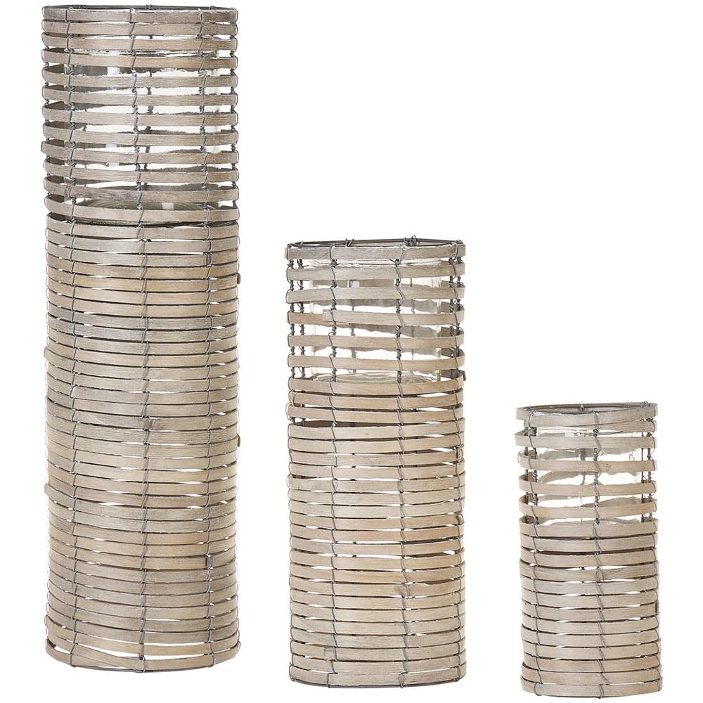 Set 3 Pezzi Candelabri Grigio Rovare - Foto 1