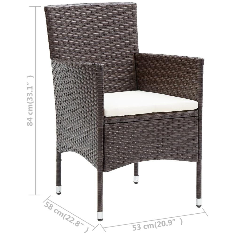 Sedie Da Pranzo Per Giardino 4 Pz In Polyrattan Marrone - Foto 7