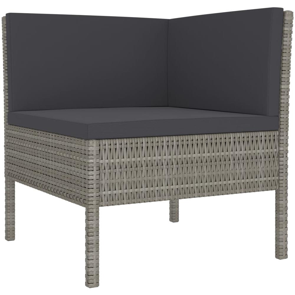 Set Divani Da Giardino 6 Pz Con Cuscini In Polyrattan Grigio - Foto 1