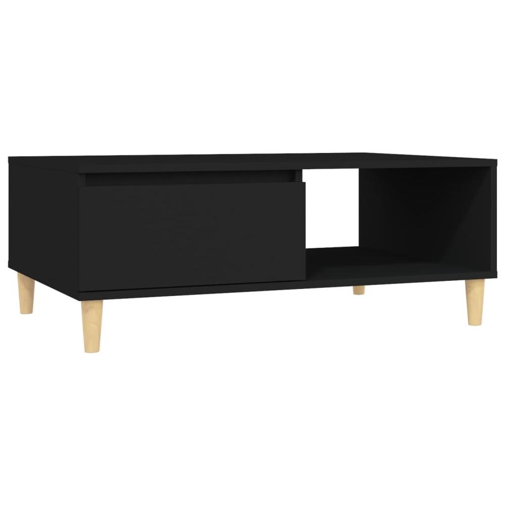 Tavolino da Salotto Nero 90x60x35 cm in Legno Multistrato - Foto 2